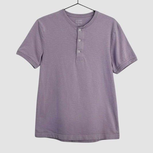 J. Crew Mens Slub Cotton Light Purple Short Sleeve Polo Shirt