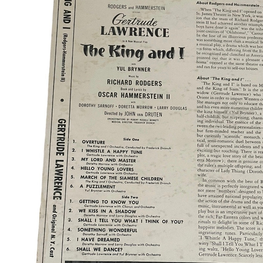 Rodgers & Hammerstein Gertrude Lawrence in The King and I Vinyl Record