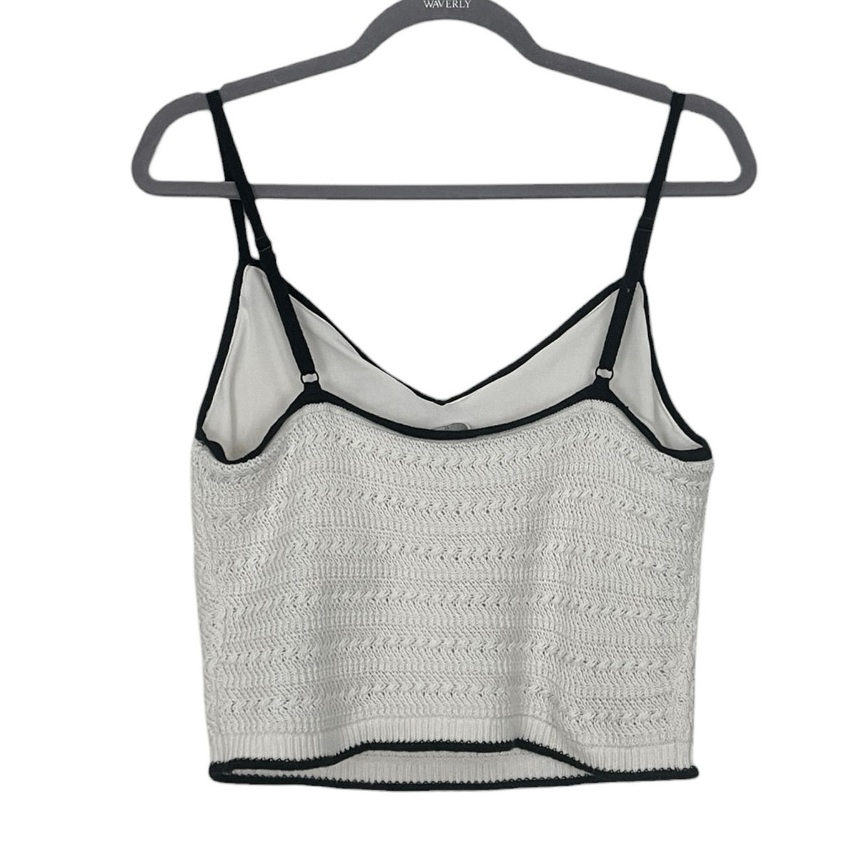 NWT Abercrombie & Fitch White & Black Contrast Knit Tank Top