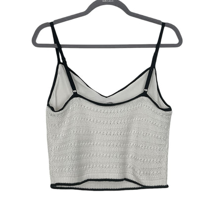 NWT Abercrombie & Fitch White & Black Contrast Knit Tank Top