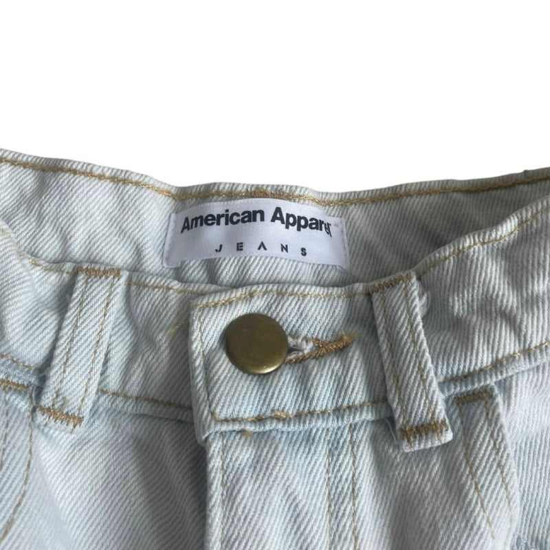 American Apparel Jeans Light Wash High Rise Denim Mini Shorts