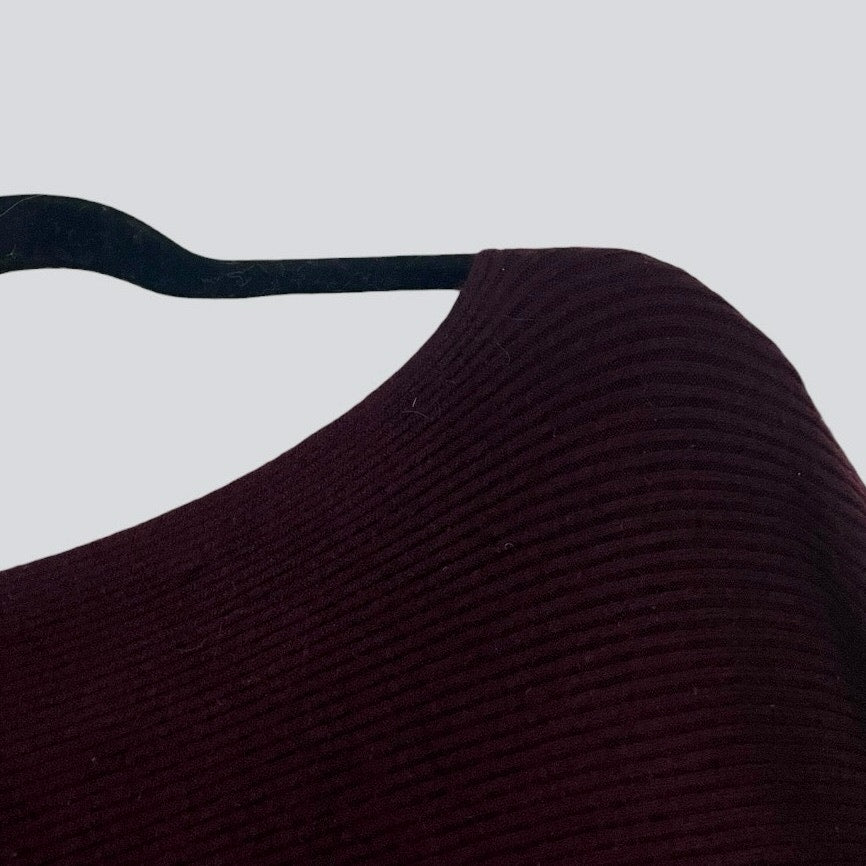 Philosophy Burgundy Ribbed Knit Scoop Neck Sweater
