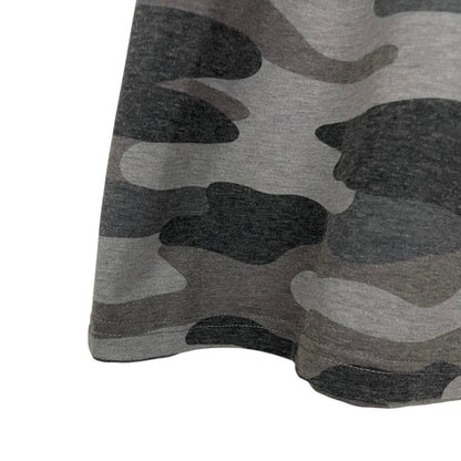 Grey Camouflage Print Tiered Flutter Sleeve T-Shirt Mini Dress