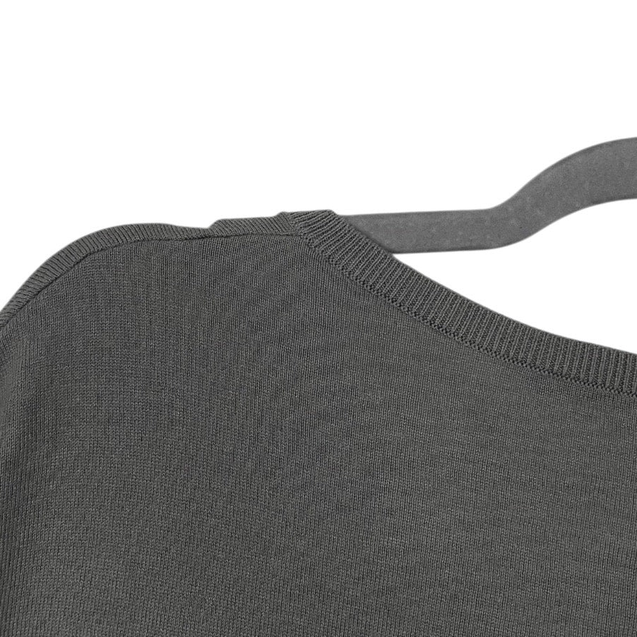 Jarbo Grey Long Sleeve V-Neck Silk & Cashmere Knit Top