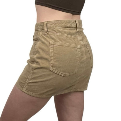 Universal Thread Beige Corduroy Mini Skirt