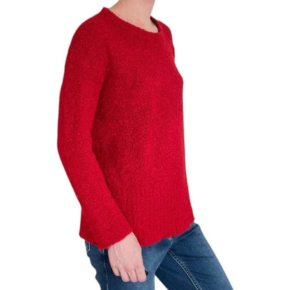 Pure Jill Red Knit Crewneck Sweater