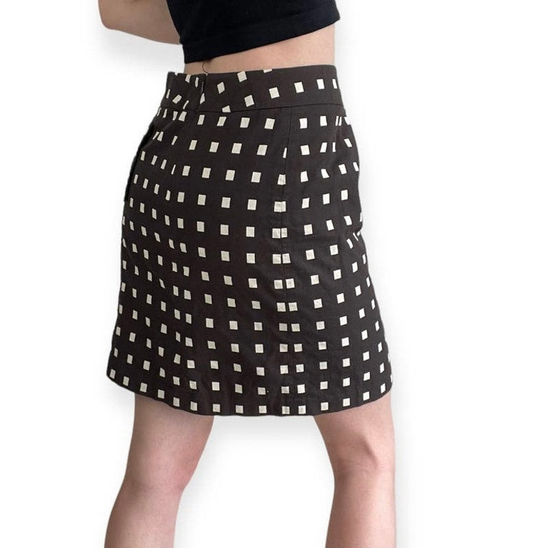 Ann Taylor Petites Brown Retro Vintage Pencil Mini Skirt