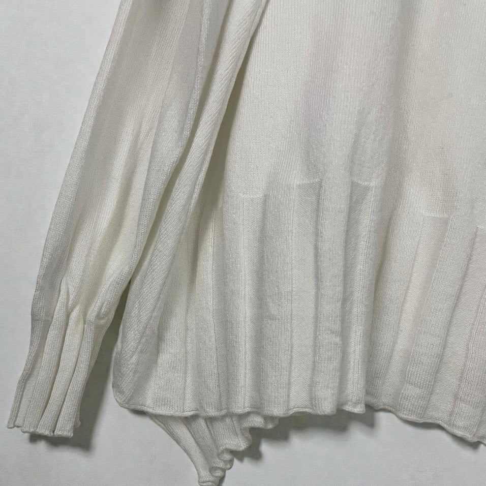 Planet White Long Sleeve Ribbed Hem Top