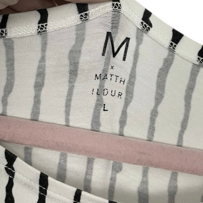 Matthildur Black & White Abstract Striped Midi Dress