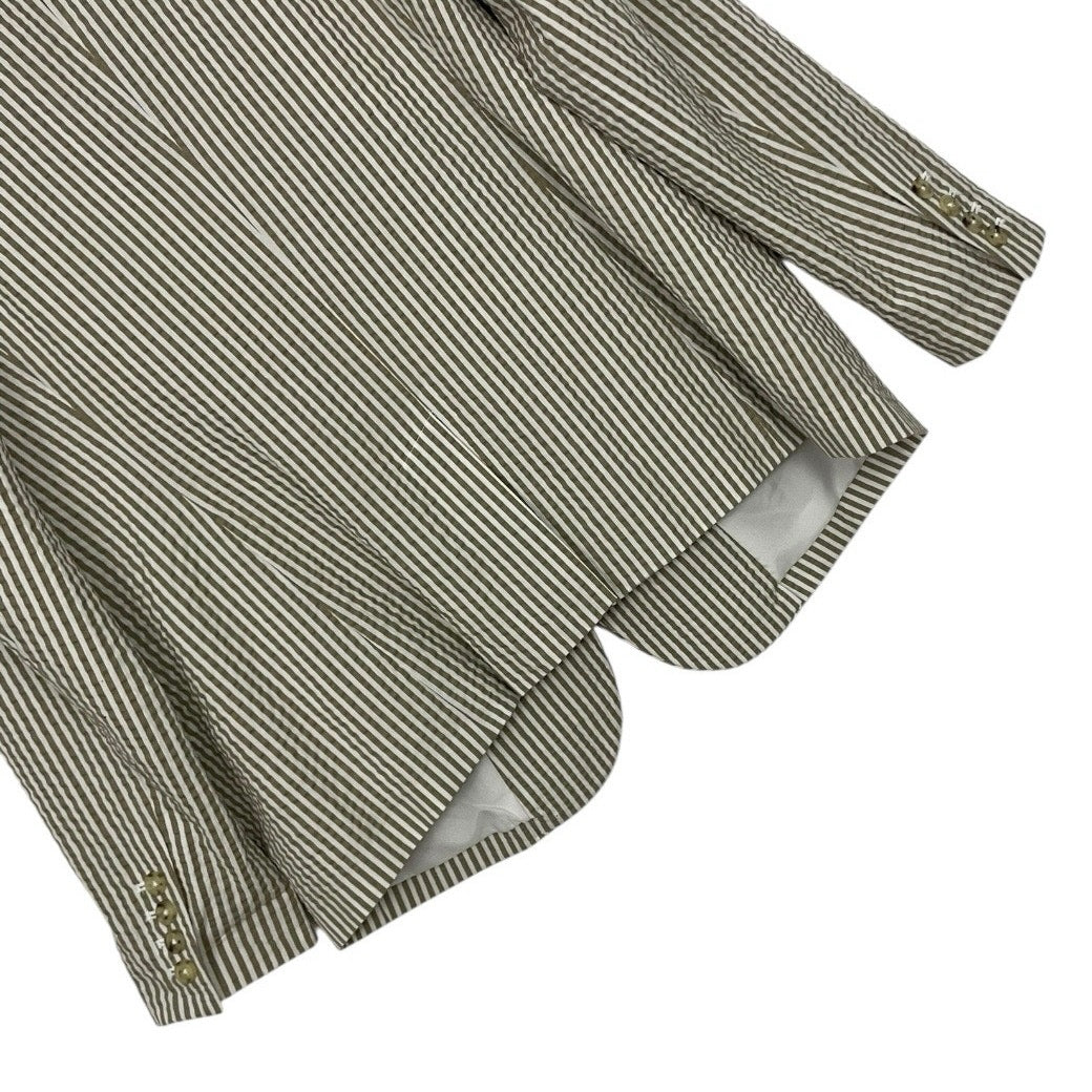 A New Day Beige & White Striped Button Down Blazer