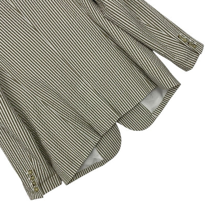 A New Day Beige & White Striped Button Down Blazer