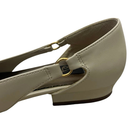 Highlights Vintage Bone Cream & Gold Tip Flats