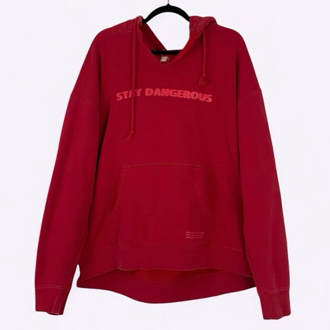 Stay Dangerous A Message From YG Red Distressed Hoodie