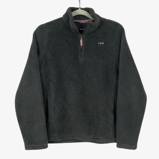 Patagonia Juniors Grey Teddy Sherpa Quarter Zip Sweatshirt