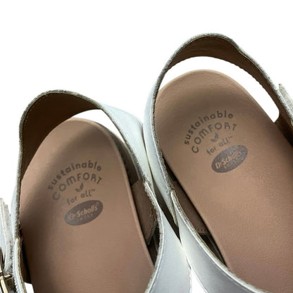 Dr. Scholl's Island Glow White & Beige Faux Leather Strappy Sandals