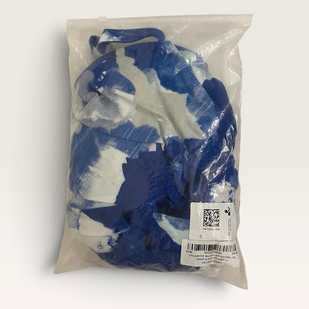 NWT Styleword Blue Watercolor Floral Halter Maxi Dress