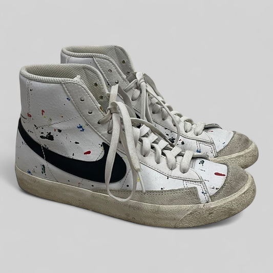 Nike White Colorful Splatter Paint High Top Sneakers