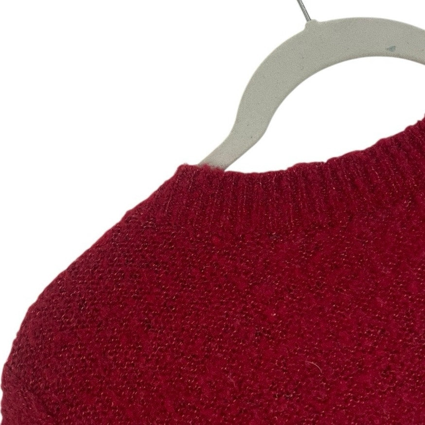 Red Knit Crewneck Sweater