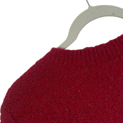 Red Knit Crewneck Sweater