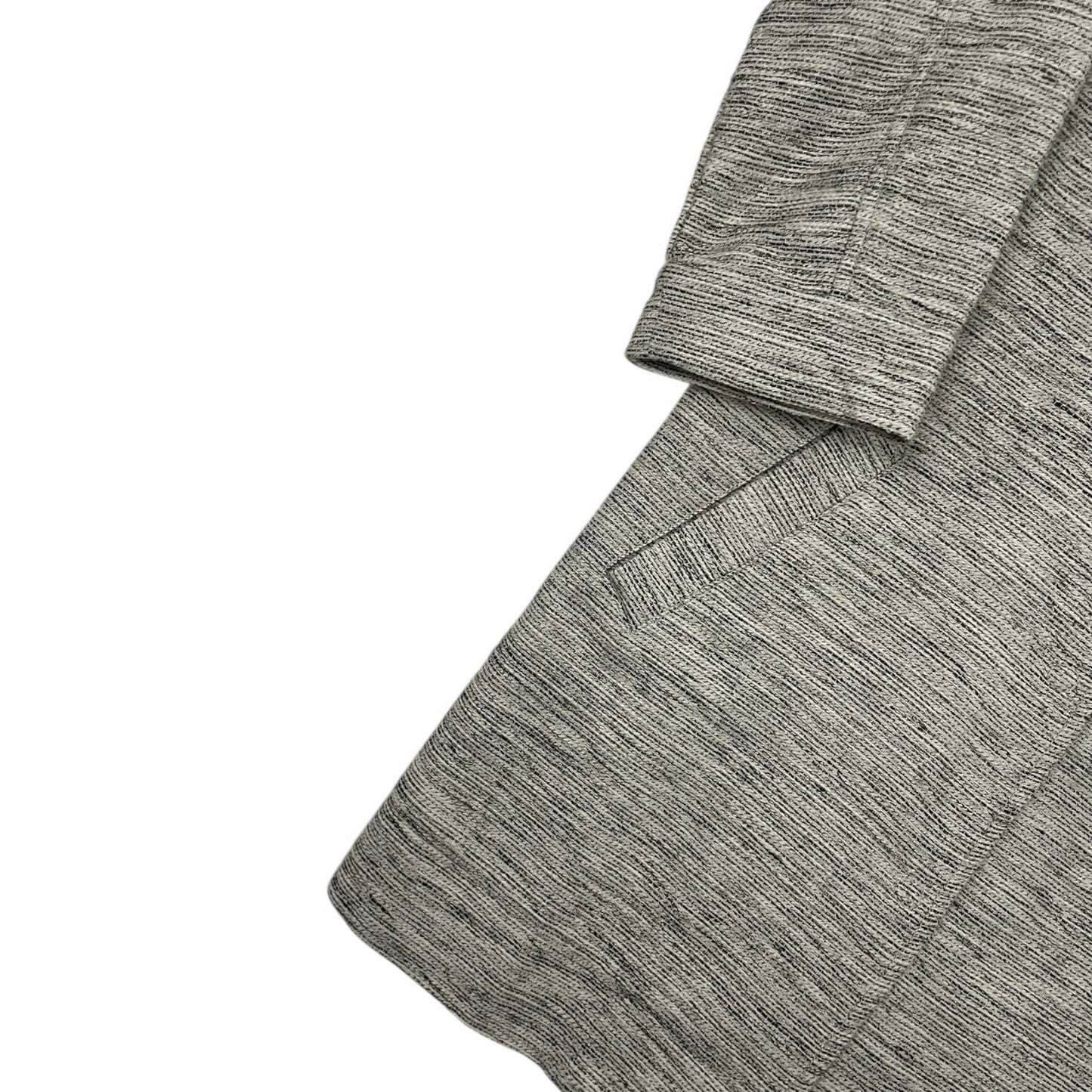 Eileen Fisher Grey Snap Button Down Cropped Sleeve Jacket