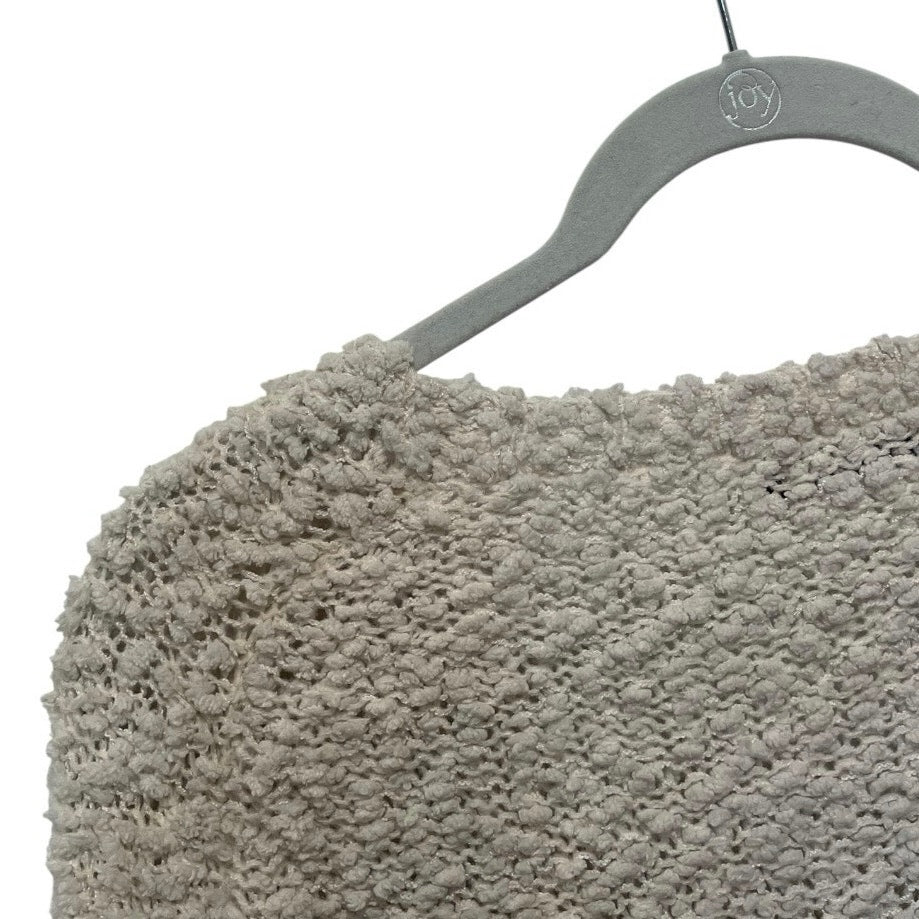 Doe & Rae Cream & Black Star Popcorn Knit Crewneck Sweater