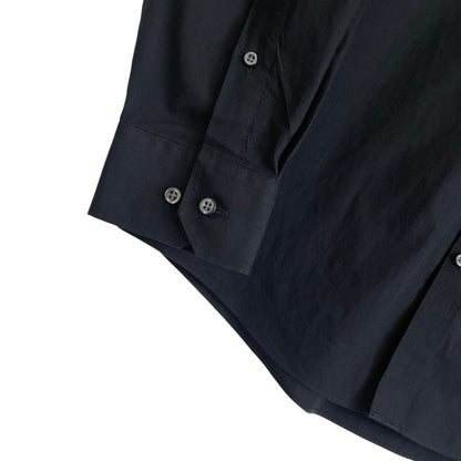 Stafford Mens Black Travel Button Down Long Sleeve Fitted Dress Shirt