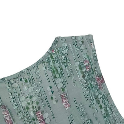 NWT Disamer Green Abstract Print Blouse