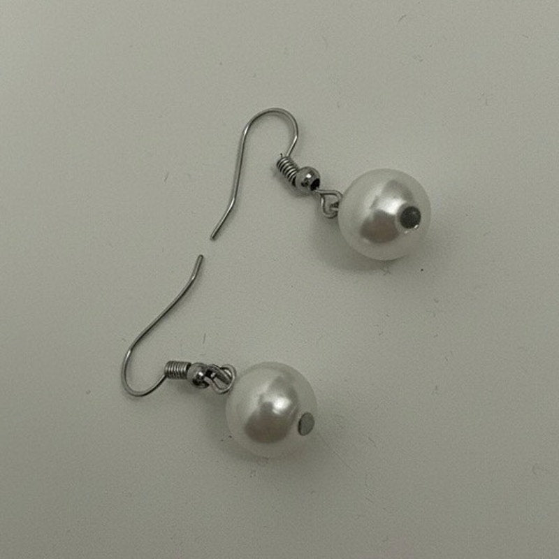 Vintage Silver Faux Pearl Earrings