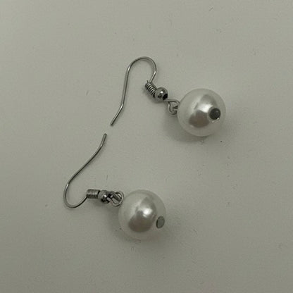 Vintage Silver Faux Pearl Earrings