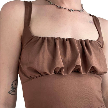 Brown Cropped Tank Top