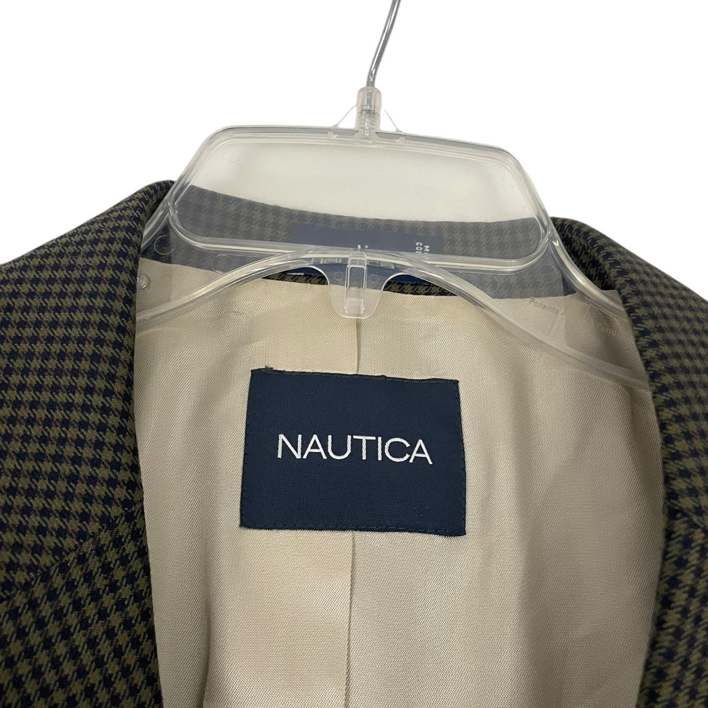 Nautica Green and Navy Blue Gingham Mens Blazer Suit Coat