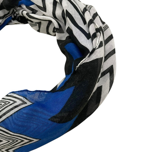 Blue & Black Geometric Infinity Scarf