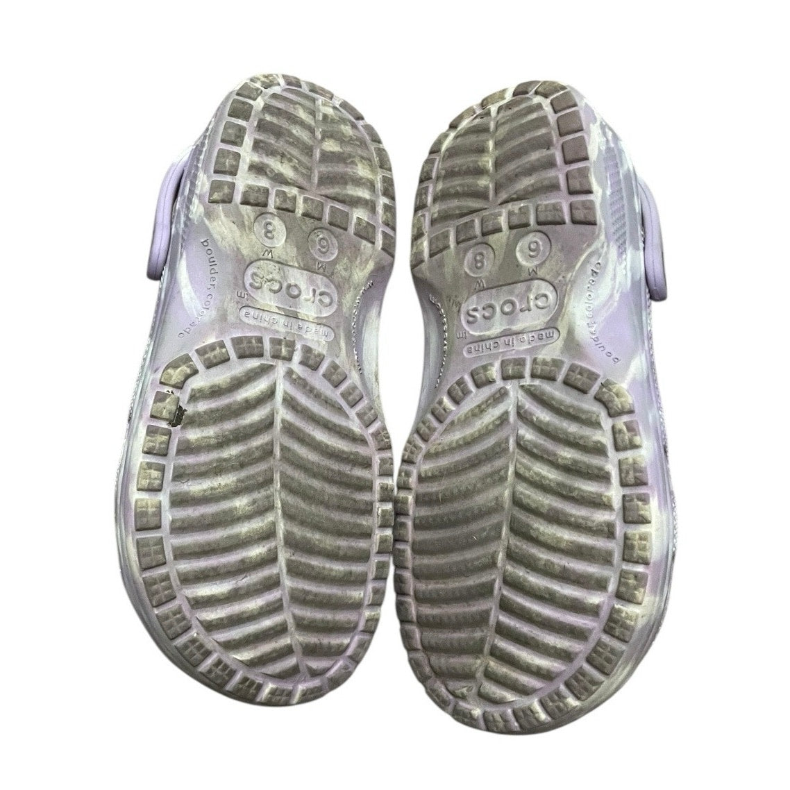 Purple & White Tie Dye Crocs Classic Clog