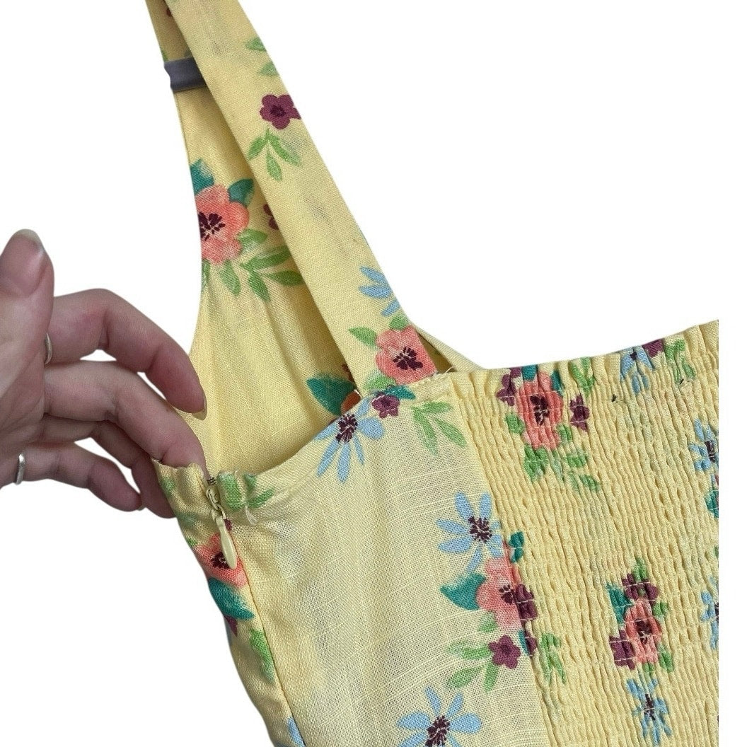 NWT Forever 21 Yellow Floral A-Line Romper