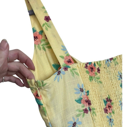 NWT Forever 21 Yellow Floral A-Line Romper