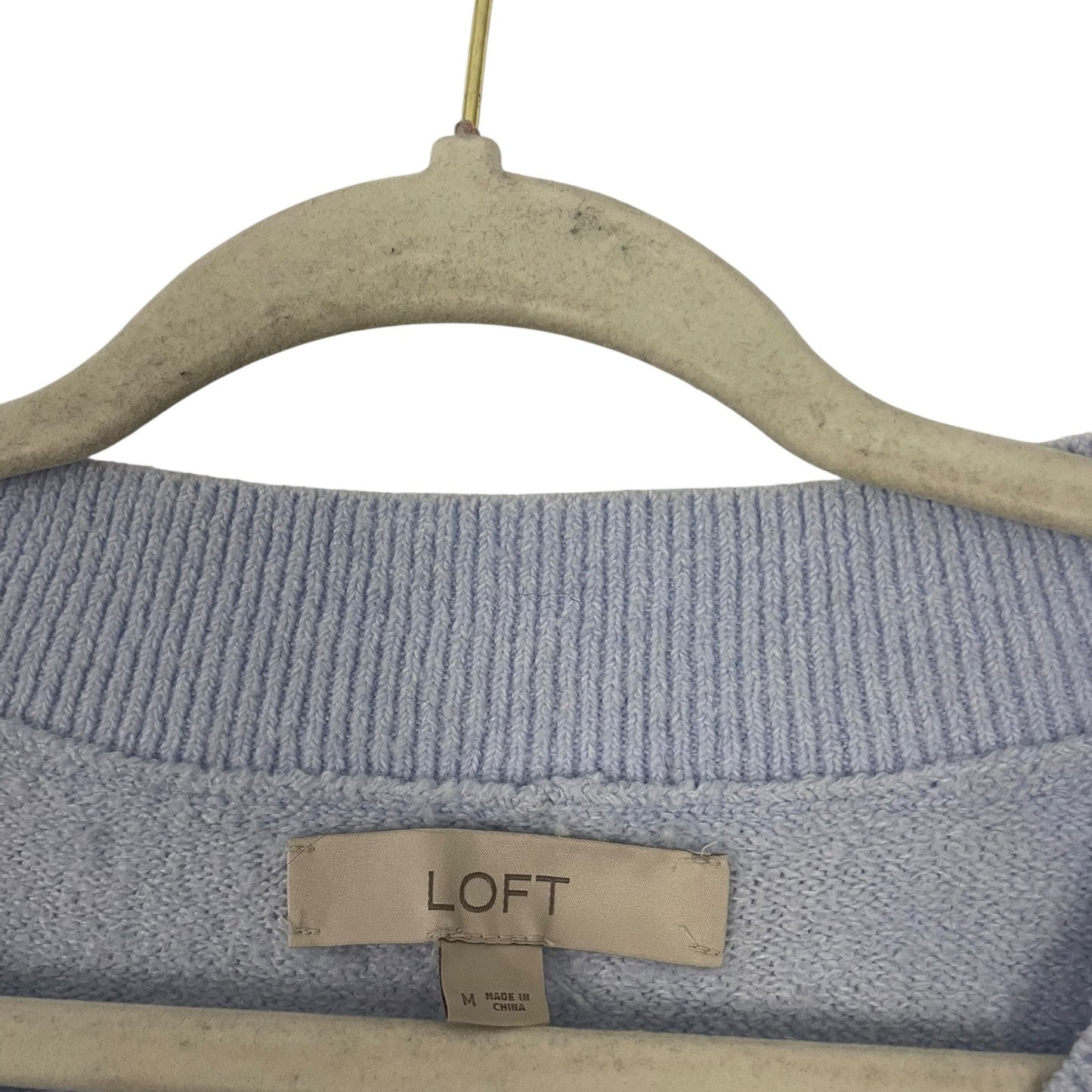 LOFT Light Blue V-Neck Knit Sweater