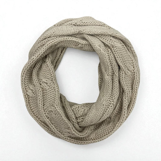 C.C Beige Knit Infinity Scarf