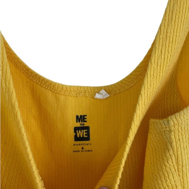 Me to We Essentials Yellow Cropped Zip Up Tank Top