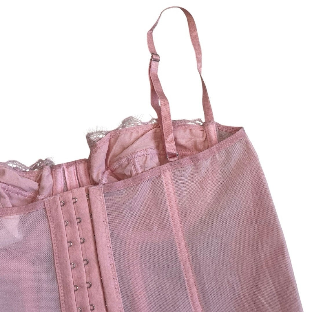 NWT Raxnode Pink Lace Corset Top