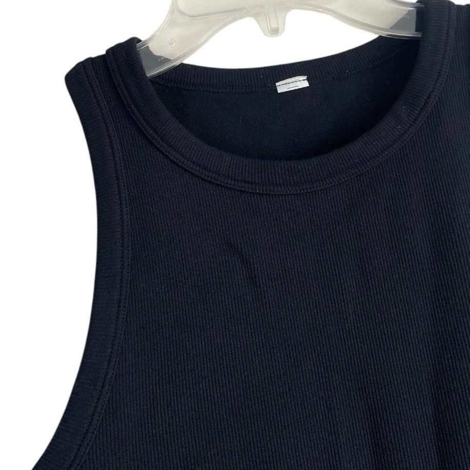 90 Degree by Reflex Black Active Ribbed Tank Top