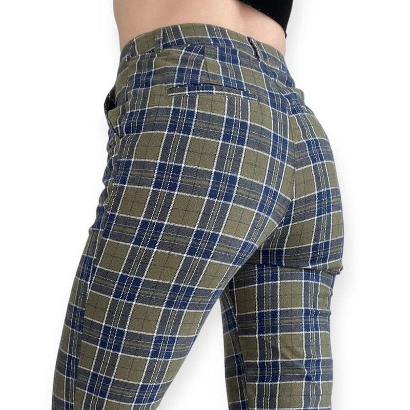 ASOS Green and Blue Plaid Trousers