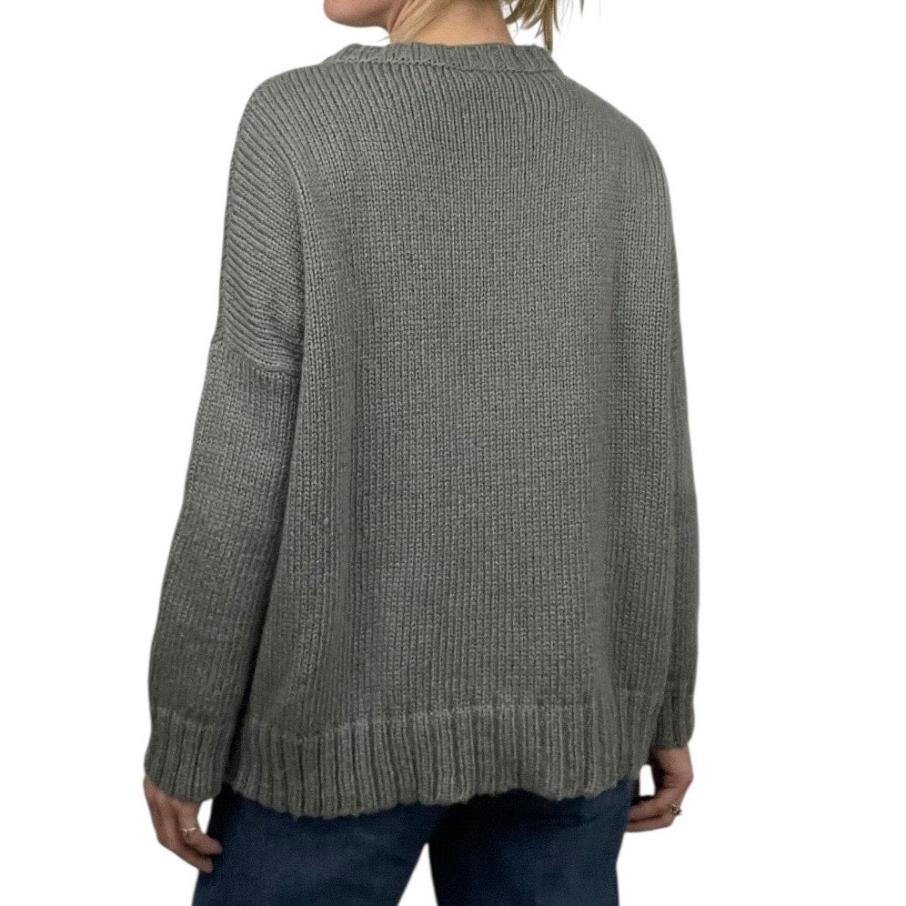 Wooden Ships Grey Crewneck Wool Knit Sweater