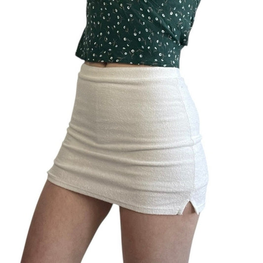 Forever 21 White Terrycloth Mini Skort