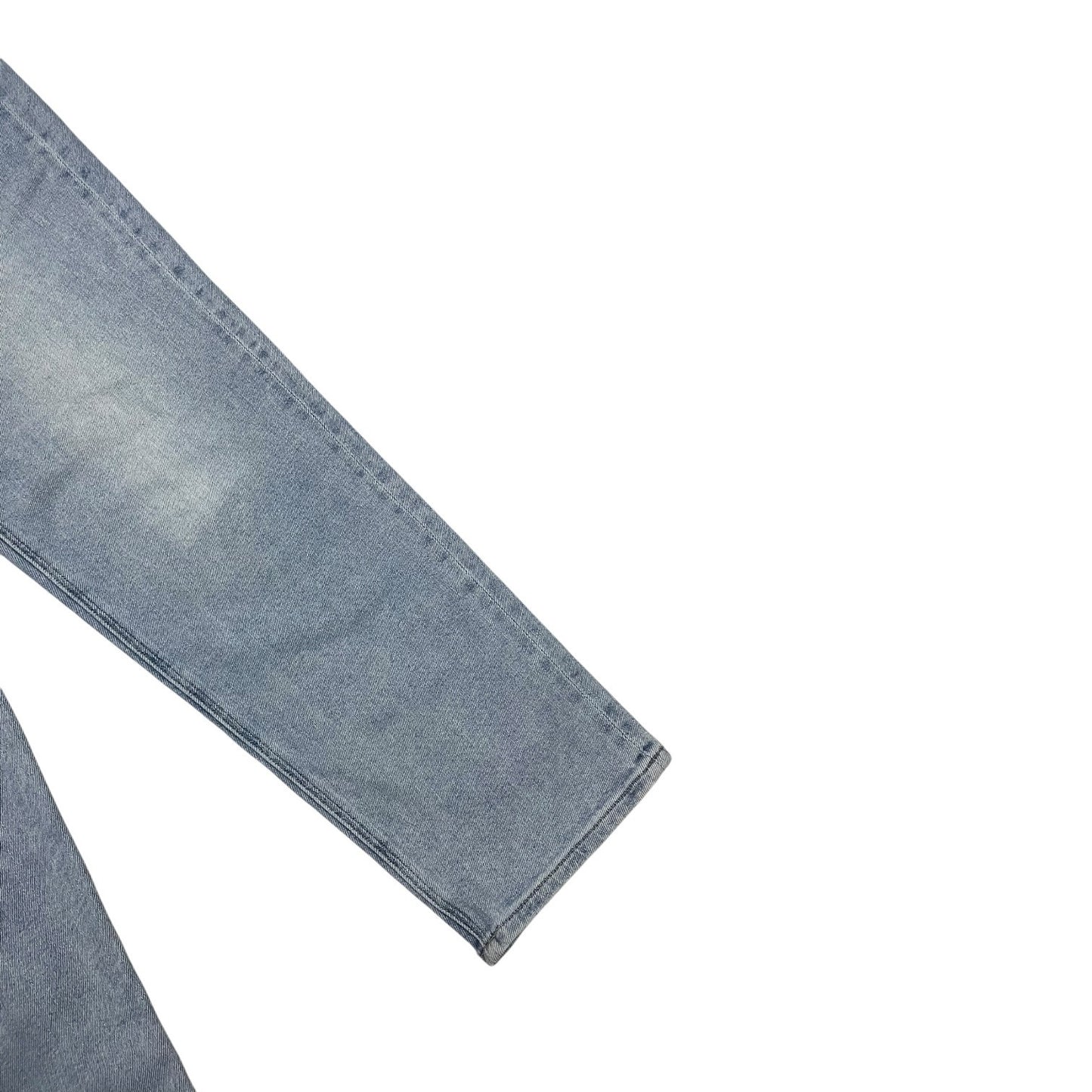 American Eagle Light Wash Stretch Mom Straight Leg High Rise Jeans