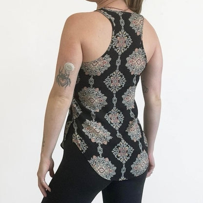 Mossimo Sheer Black Medallion Print Boho Tank Top