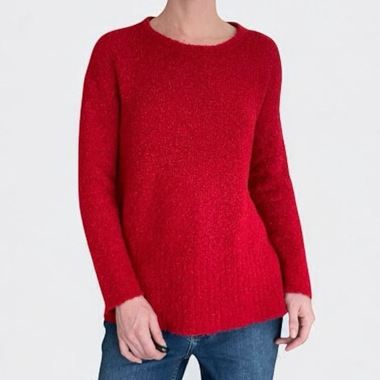 Pure Jill Red Knit Crewneck Sweater