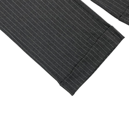 Shinestar Grey Pin Striped Wide Leg Cuffed Trousers