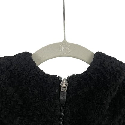 Kohl's Black Fluffy Quarter Zip Hoodie Sweatshirt