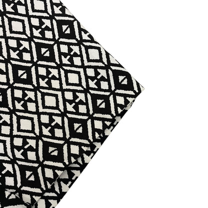 Mario Serrani Black & White Geometric Bermuda Midi Shorts