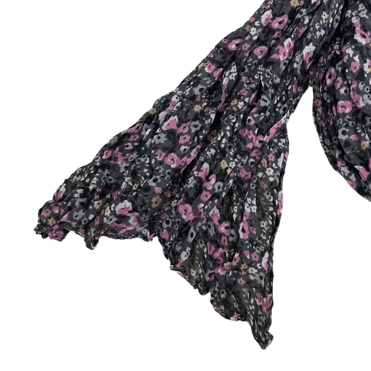 Soft Black and Purple Floral Print Scarf